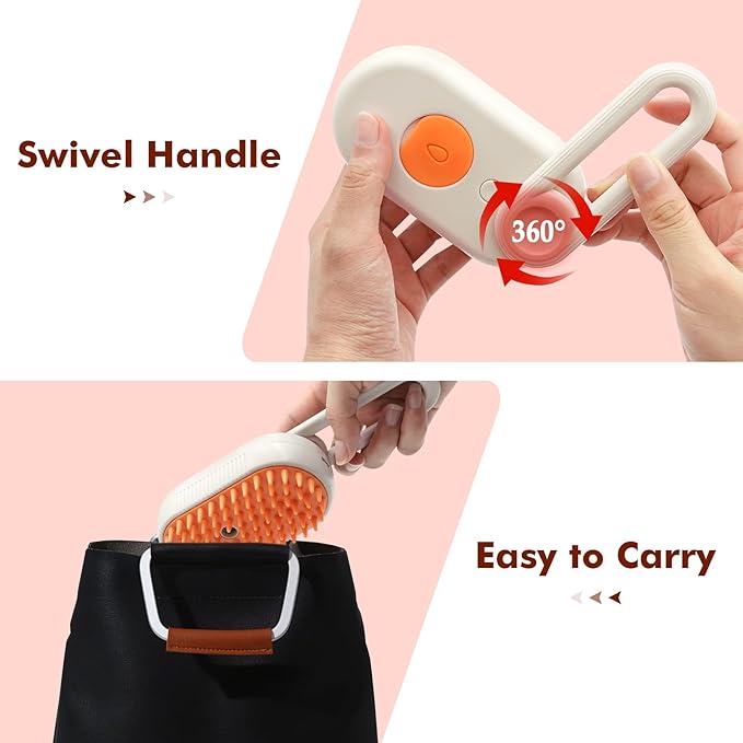 Cloud Care Cat Brush, Cat Steam Brush for Shedding, 4-In-1 Self-Cleaning Pet Steam Brushs for Long and Short Hair Cats and Dogs Grooming Supplies