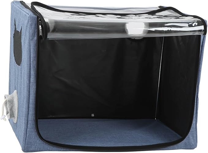 Puppy Nebulization Box, Small Pet Oxygen Inhalation, Cat and Dog Atomization Box Oxygen Inhalation Machine Dedicated Folding Atomization Box Pet Oxygen Therapy Cage for Cough Breathing Treatment Box