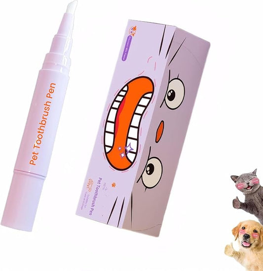 Pet Toothbrush Pen & Oral Repair Gel for Dogs & Cats – Teeth Cleaning Pen, Natural Plant Substance Tartar Remover for Repairing Pets' Teeth (1pcs)