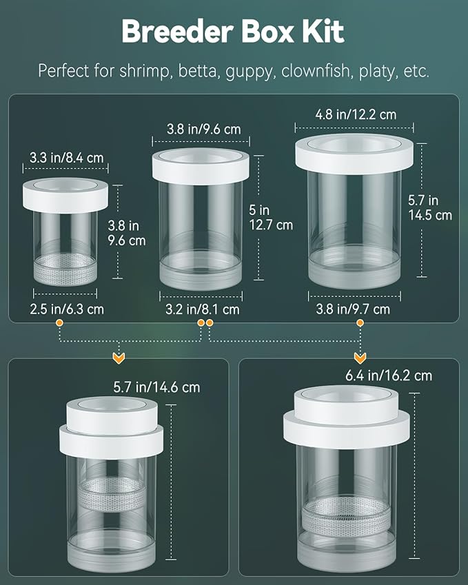 Pawfly Large Breeder Box for Fish Tank, Floating Guppy Breeder Box, Plastic Hatchery Incubator Isolation Box for Shrimp Betta Clownfish, Baby Fish Separator for Aquarium