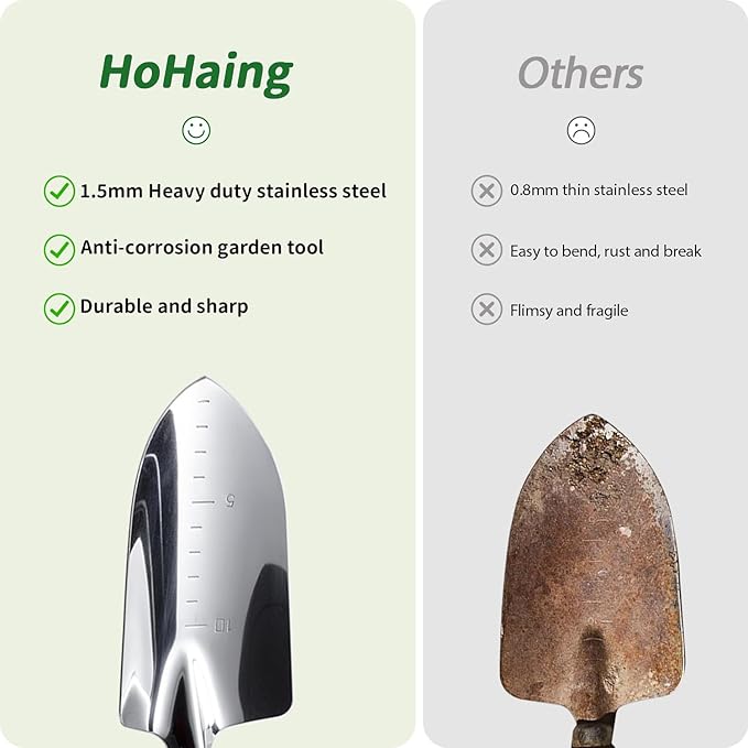 Garden Tool Set, 2 Pieces Stainless Steel Heavy Duty Garden Tools, Gardening Kit with Wooden Handle Garden Hand Tools, Durable Garden Tools for Gardening, Gardening Gifts for Women Men