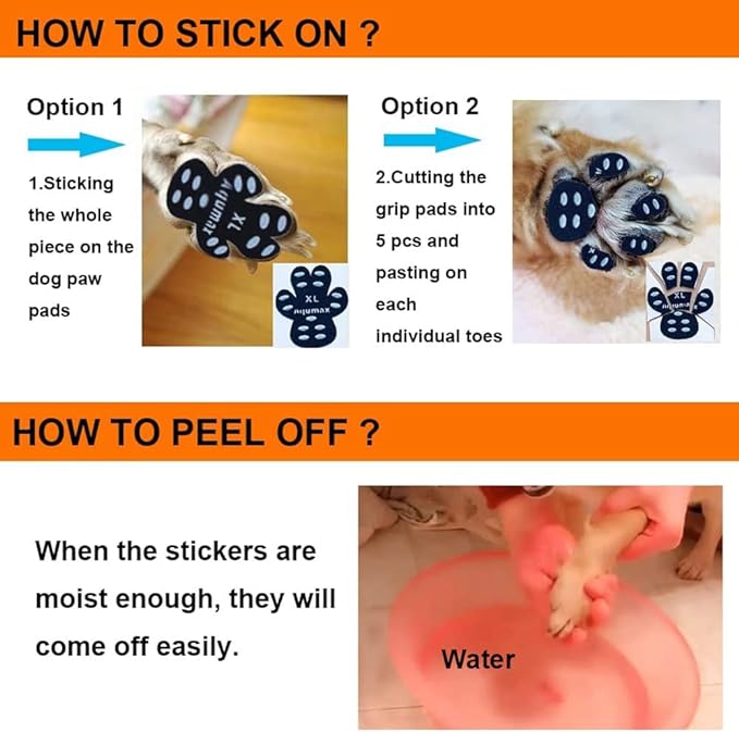 Dog Paw Protector Gripper Traction Pads,Dog Paw Covers,Foot Stickers in Summer Hot/Winter Cold Pavement,Dog Shoes Booties Socks Replacement,12 Sets (48 pcs) M Multicolor