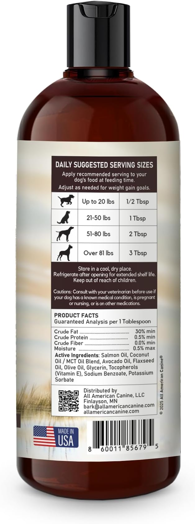 Dog Weight Gainer Liquid – High Calorie Dog Food Supplement for Rapid Weight Gain, Mass, and Recovery – Appetite Stimulant – 60 Servings