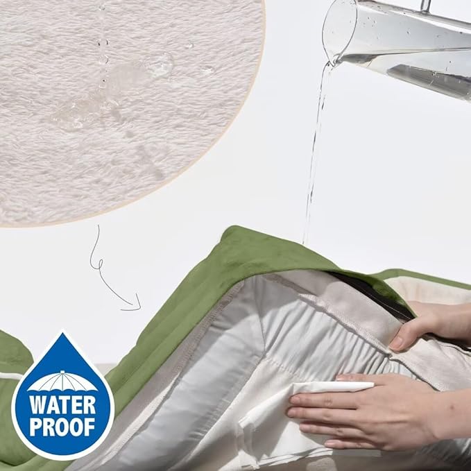 Comfort Expression Waterproof Dog Beds for Large Dogs, Orthopedic Large Breed Dog Beds, Comfy Pet Bed Sofa with Washable Removable Cover & Non-Slip Bottom(Light Green)