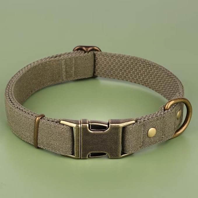 PET ARTIST Dog Collar for Large Dogs, Soft Padded Premium Nylon Dog Collar with Quick Release Metal Buckle, Durable & Adjustable Pet Collars for Boy Gifts, Green, L (Fit 15-22")