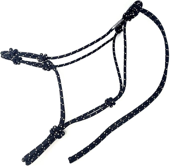 Horse Rope Training Halter - 4 Knot 1/4" Stiff Halter Cord - Used by Famous Trainers Multiple Sizes Multiple Colors
