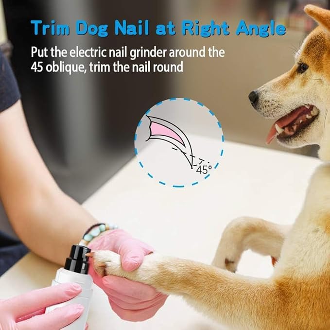 Silent Groom Pro Nail Grinder, 2025 New Dog Nail Trimmer, Rechargeable Pet Nail Grinder, Quick Dog Nail Trimmers, Pet Paws Grooming Smoothing Tool for Dogs and Cats