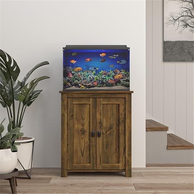 Pemberly Row 10/20 Gallon Aquarium/Terrarium Stand in Rustic