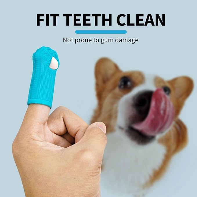 Hera Harmony Finger Toothbrush for Small Dogs, Cats & Puppies, Soft Silicone, 3 Pack