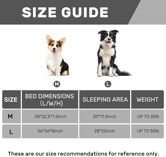 Hollypet Orthopedic Dog Bed for Large Dogs, Supportive Foam Pet Couch with Removable Washable Cover and Non-Slip Bottom, Waterproof Lining Dog Sofa Bed, Gray, L (36 * 26 * 8)