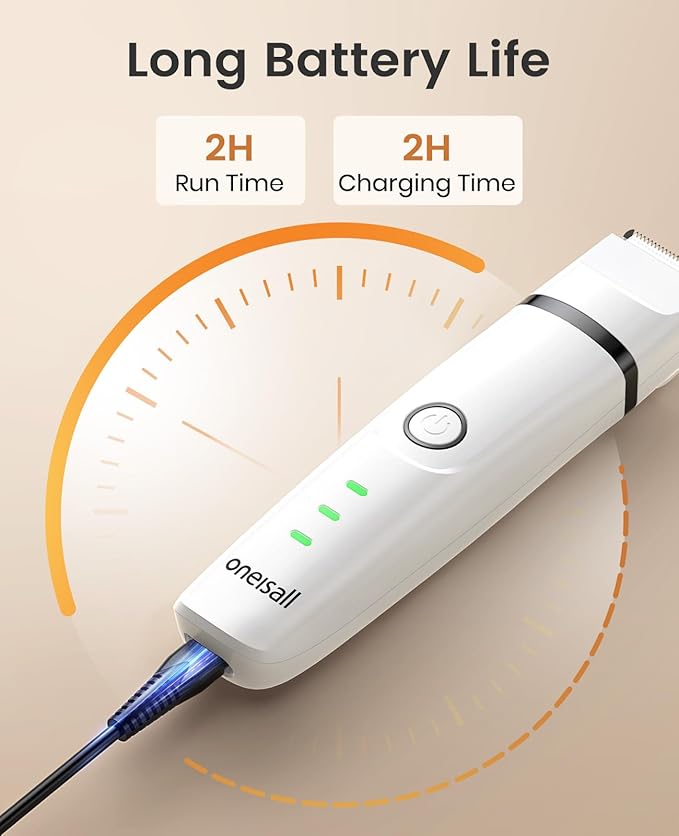 oneisall Cat Grooming Kit, 3 in 1 Quiet Cat Clippers for Thick Matted Paw Hair Trimmer, Heavy Coat Butt Shaver Cordless Pet Clippers Fur Trimmer for Dogs and Other Small Animals at Home Travel