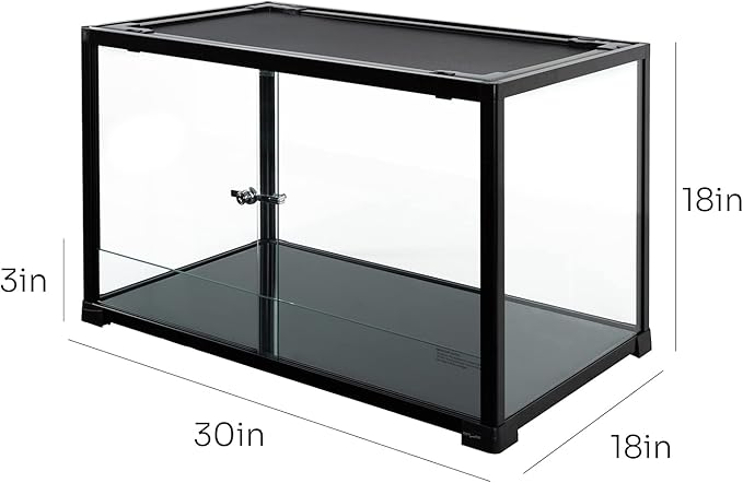 REPTIZOO 84 Gallon Large Reptile Terrarium Extra-Long 60" x 18" x 18" Spliceable Glass Reptile Tank, Double Top Cover Enclosure Habitats