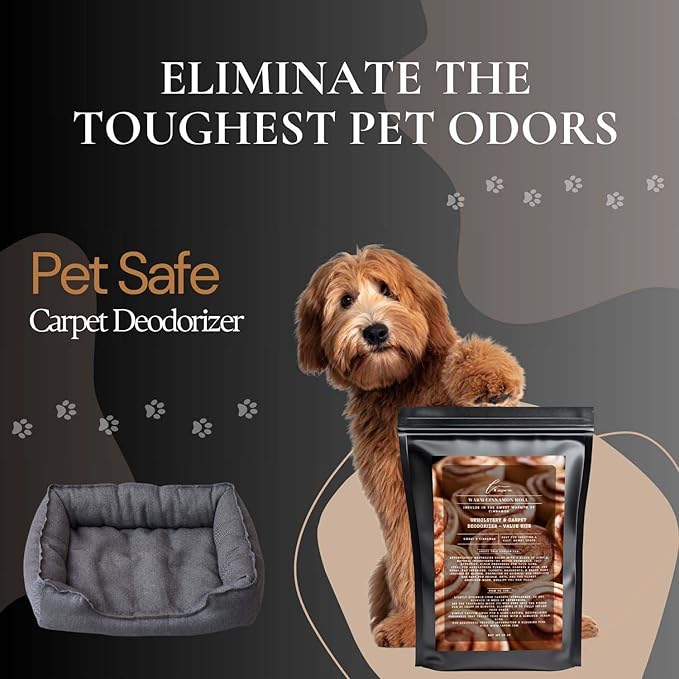 Warm Cinnamon Roll Carpet Freshener Powder Refill 36 oz | Powerful Odor Eliminator for Home | Upholstery Deodorizer | Carpet Deodorizer | Pet Urine | Cat Litter Box