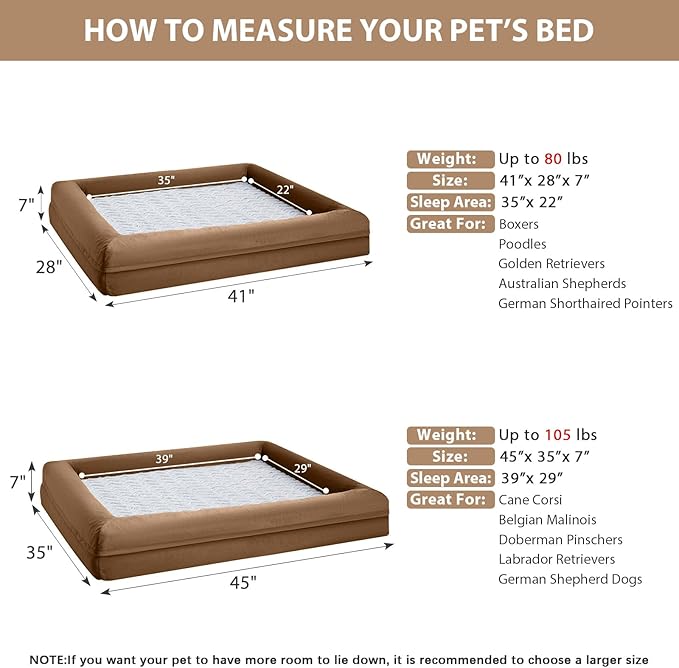 WNPETHOME XL Extra Large Dog Bed, Washable Dog Couch with Removable Waterproof Cover, Orthopedic Large Pet Sofa Bed with Bolster Sides for Sleeping