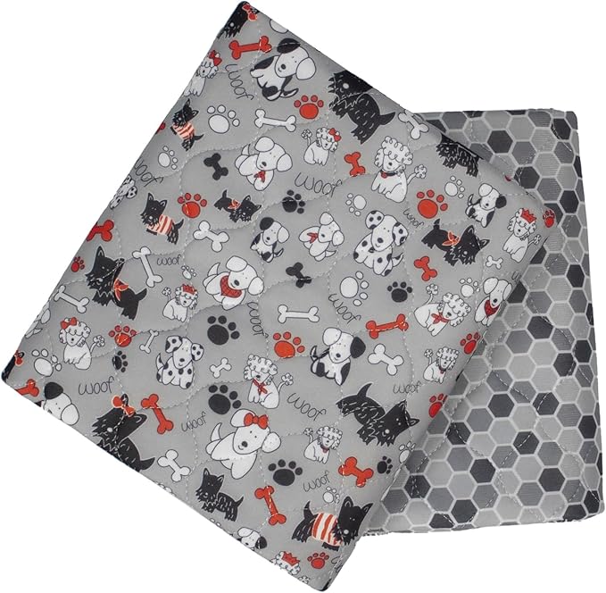 Caldwell's Pet Supply Co. 34x36 Washable Pee Pads for Dogs, Reusable Puppy Potty Mat, Whelping Rug, Waterproof Rug for Dog, Medium (Set of 2)