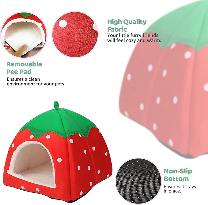Guinea Pig Hideout Bed Rabbit House Cave Accessories Cozy Hide-Out for Bunny Hedgehog Ferret Chinchilla&Other Small Animals