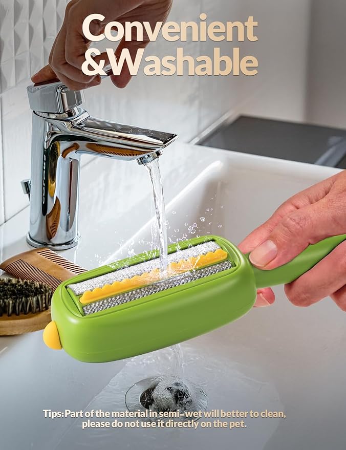 Portable Lint Brush,Reusable Lint Roller,Washable Pet Hair Removal Tool for Clothes,Furniture,Pet Hair Remover for Cats and Dogs Fur,Ideal Replacement for Sticky Refills Lint Roller/Removers