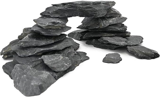 Aquarium Rocks 10LB Natural Slate Rock for Aquarium Landscaping for Terrariums, Reptile Habitats & Creative Aquascaping-3 to 8 Inches