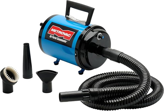 METROVAC AFTD-3V: Air Force Commander Variable Speed Dryer - Blue | 4.0 HP | Professional Pet Grooming Blower | Made in USA