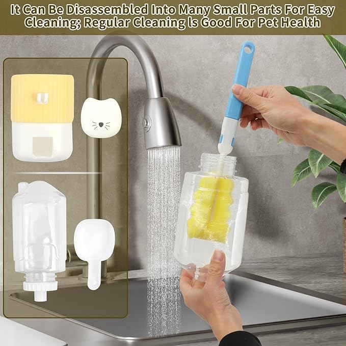 Rabbit Water Bottle, 800ml/28oz Hanging Automatic Water Dispenser for Cage, Ferret Bunny Guinea Pig Water Bowl,Suitable for Small Animal (Yellow, 800 ml/28 oz)