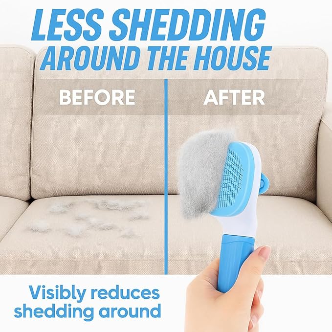 Namylya Cat Brush for Shedding & Grooming – Slicker Brush for Dogs and Cats with Long Hair – Removes Tangles, Mats & Loose Fur