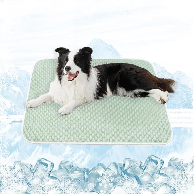MICROCOSMOS Pet Cooling Mat & Sleeping Pad- Breathable Bubble Surface, EZ Clean. Keep Cooling for Pets, Kids and Adults in Summer.(Green, 36" x 36")