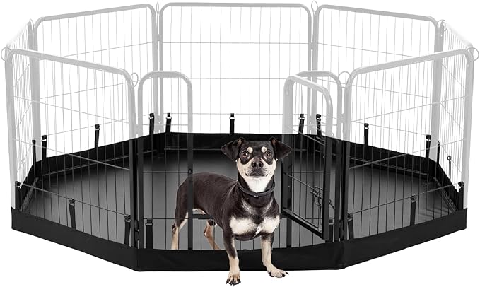 PJYuCien Dog Playpen Bottom Pad, Fits 24 Inch Width 8 Panels Regular Octagon Metal Exercise Pet Playpen, Black (Note:Playpen Not Included)
