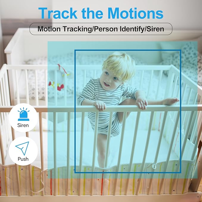 Security Camera Indoor,Wi-Fi &Two-Way Audio,Indoor Camera for Home,Baby/Dog/Cat/Pet Camera with Phone app,Night Vision,Motion Tracking, Compatible with Alexa (Blue)