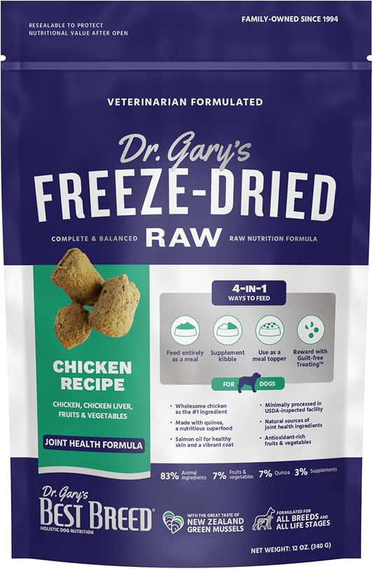Best Breed Dr. Gary's Freeze-Dried Raw Food, Topper and Treat: Chicken Recipe - 12 oz.