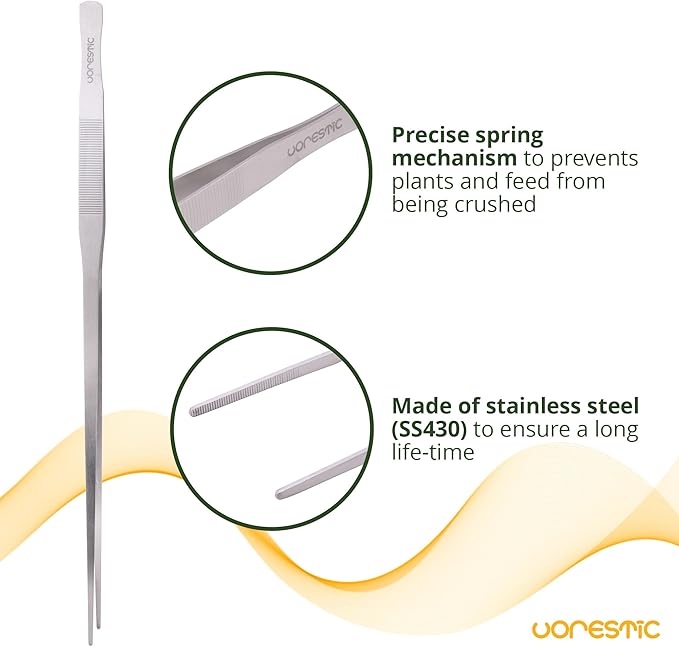 Heavy Duty Aquarium Tweezers Extra Long 24 Inch, Straight Aquarium Plant Tweezers, Long Tweezers for Terrarium and Aquarium, Aquarium Tongs, Long Tweezers for Plants