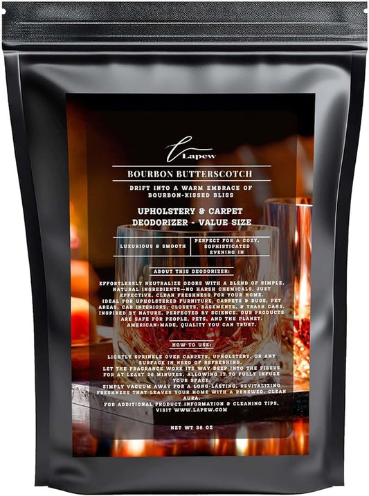 Bourbon & Butterscotch Carpet Freshener Powder Value Size 36 oz | Powerful Odor Eliminator for Home | Upholstery Deodorizer | Carpet Deodorizer | Pet Urine | Cat Litter Box