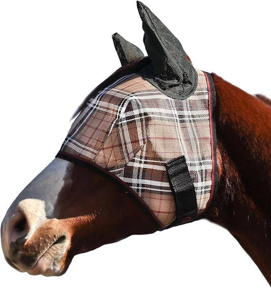 Kensington Signature Fly Mask w/Web Trim, Soft Mesh Ears & Forelock Opening Size: M-Small Horse Color: 121 - Deluxe Black
