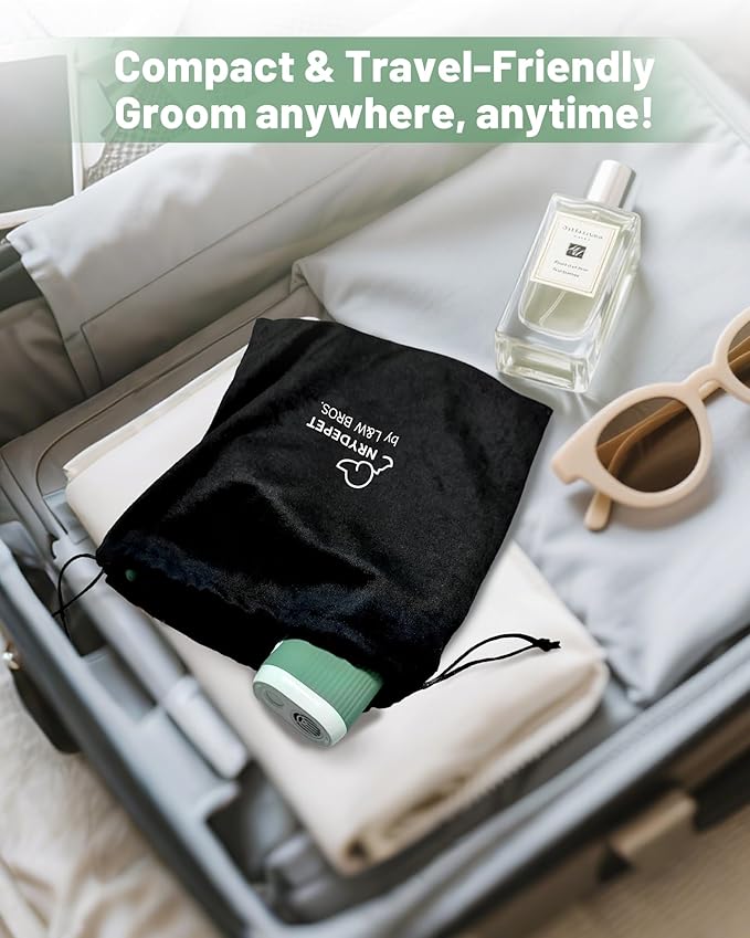 Hands-Free Dog Hair Dryer – Low Noise Pet Grooming Blower for Small & Medium Dogs Cats, Fast Drying, Adjustable Heat & Speed, Portable (Green)