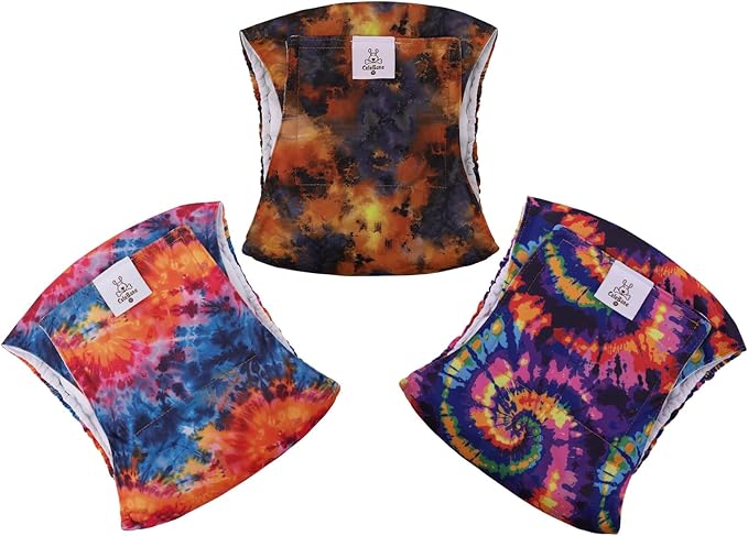 CuteBone Dog Diapers Male Washable Belly Band for Male Dogs Wraps Black 3pcs a Pack DM56L