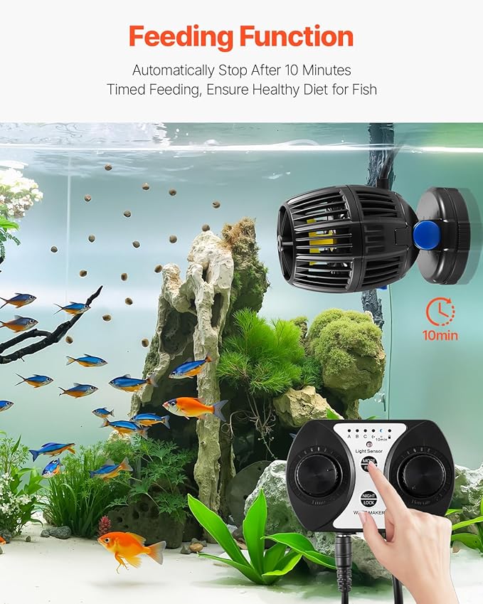 VEVOR Aquarium Wave Maker, 40W, 3963 GPH Quiet and Strong DC Powerhead, Adjustable Fish Tank Circulation Pump with Controller, Strong Magnetic Base, 360° Rotating Wavemaker, for Freshwater Saltwater