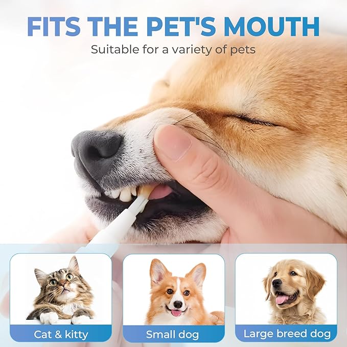 Pet Toothbrush Pen, 2025 Upgrade Pet Oral Repair Gel Dog Teeth Cleaning Pen, Pet Tooth Whitening & Cleaning Teeth Brightening Pens for Dog Cats Dental Care Fresh Breath (2)