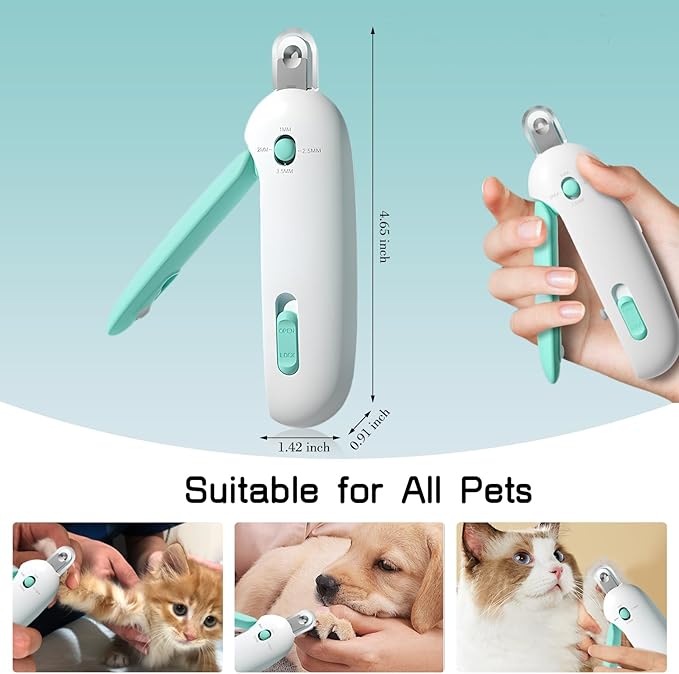 Dog Nail Clipper Cat Nail Trimmer, Adjustable Aperture, Safety-First Design, Inbuilt Nail File for Pets Claw Care Pet Grooming