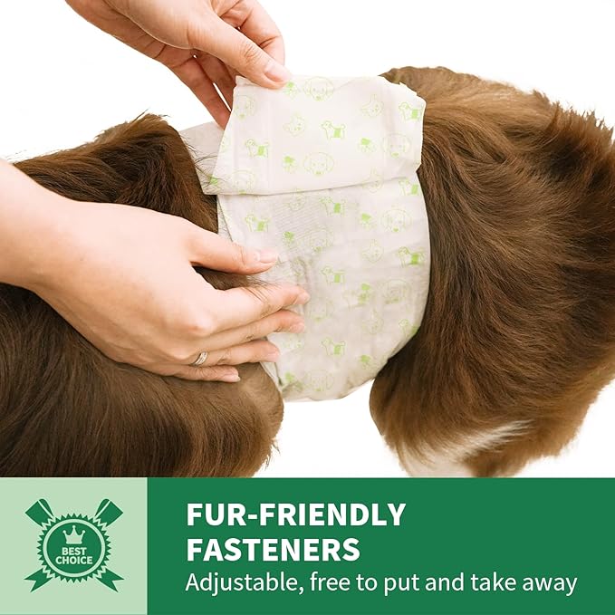 IMMCUTE Dog Diapers Male Large 50 Ct, Disposable Male Dog Wraps with Wetness Indicator, Super Absorbent Puppy Diapers Male, Comfortable Doggie Diapers for Excitable Urination, Incontinence