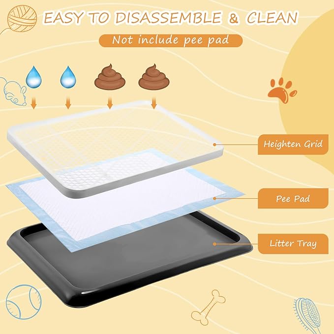 Mifoci 2 Pcs Dog Pee Pad Holder Potty Tray Portable Dog Litter Box Toilet Training for Indoor Outdoor Small Medium Large Pet Puppy(25.6 x 18.9 Inch)