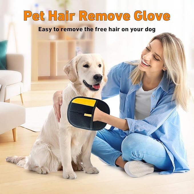 Pet Hair Removal Glove for Cats & Dogs,Upgrade Efficient Grooming Gloves for Pet Hair,Home UseReusable Cat & Dog Hair Remover for Couch, Furniture, Carpet, Curtain(3pcs)