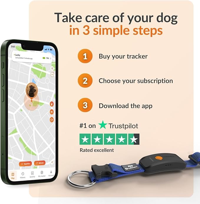 Weenect Dog XT - New GPS Collar for Dogs | XL Antenna | Waterproof | Ultra-Durable Integrated Julius-K9 Collar | Subscription Required