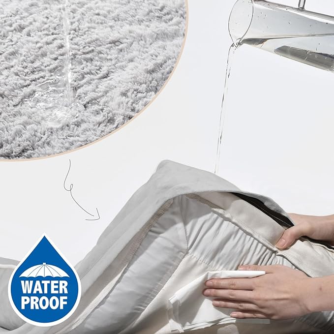 Comfort Expression XL Dog Beds Waterproof, Orthopedic Foam Dog Beds Large Sized, Bolster Dogs Beds Washable Pet Sofa with Removable Cover & Non-Slip Bottom(X-Large,Grey White)