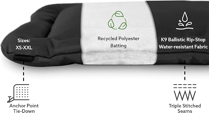 K9 Ballistics Tough Ripstop Dog Crate Pad - Durable & Machine Washable with Non-Skid Bottom and 120-Day Warranty, Fits 30" Wire Crates - Small, Sandstone