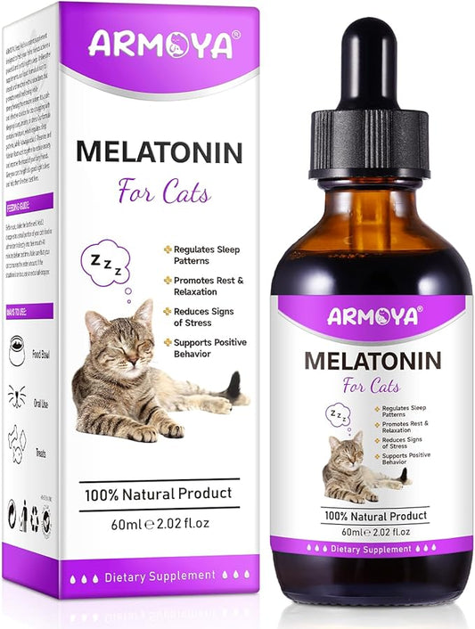 Cat Melatonin - Melatonin for Cats - Cat Calming Treats- Cat Sedative for Grooming - Helps to Support Restful Sleep for Your Cat - Cat Sleep Aid - Anxiety Relief for Cats