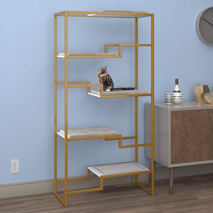 The Refined Feline Metropolitan Cat Condo, Modern Furniture for Multiple Cats, Stepped Platforms for Cats and Kittens