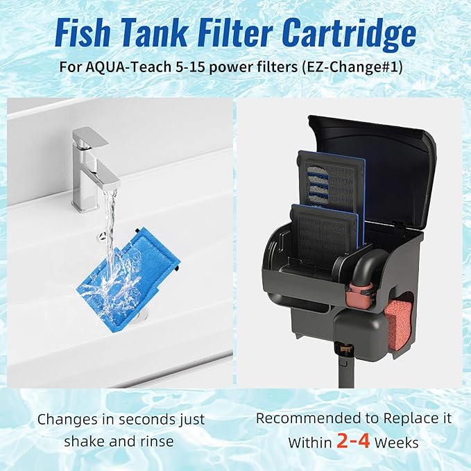 9 Pack Assembled Aquarium Filter Cartridge for Marineland Rite-Size A, Fish Tank Filters Cartridges Fit for Aqua-Tech EZ-Change #1, 5-15 Power Filter and for Marineland Penguin Power Filters 75 & 100