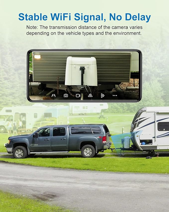 1080P Solar Magnetic Wireless Backup Camera, 90 Days Standby Rechargeable Battery, Waterproof Rear/Front View Camera for Hitching Boat Trailer Horse Pickup RV Car for iPhone iPad Android