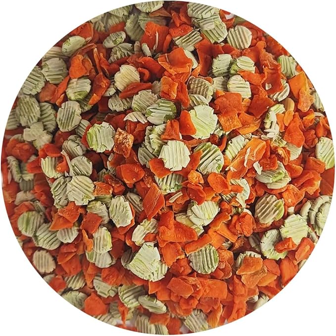 Rabbit Chew Toy - Carrot and Pea Slice Combination 11oz Treats, Suitable for Rabbits and Other Small Herbivores