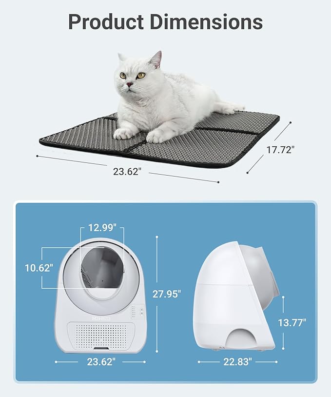 CATLINK 2025 Upgrade Automatic Cat Litter Box Self Cleaning for Multiple Cats with Mat, Double Odor Removal, Cat Litter Box for Cats from 3.5～22 lbs