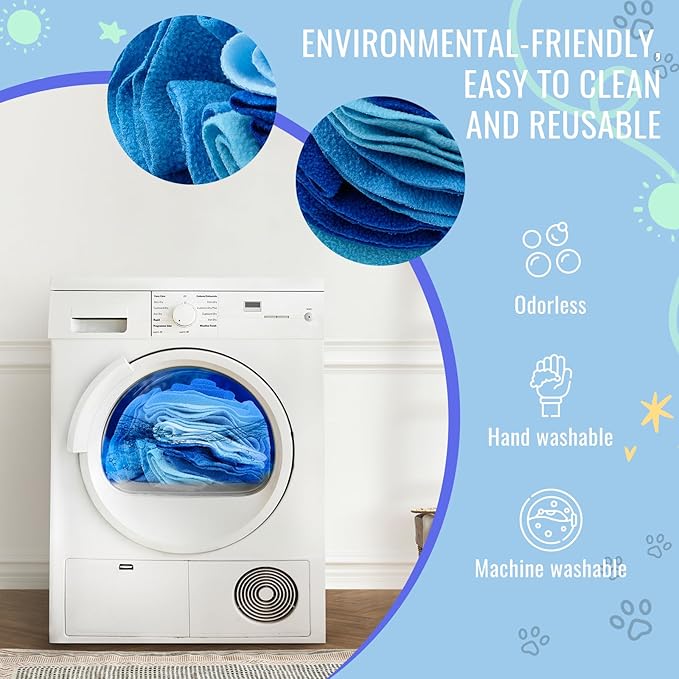 Pet Snuffle Ball, Puzzle Sniffing Interactive Dog Ball for Blind Dogs Training Stress Relief Dog Enrichment Toys Treat Machine Washable (Ocean Blue, 10cm)